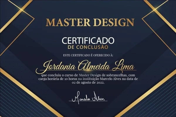 Certificado de conclusão da Formação Micropigmentador Hiper-Realista